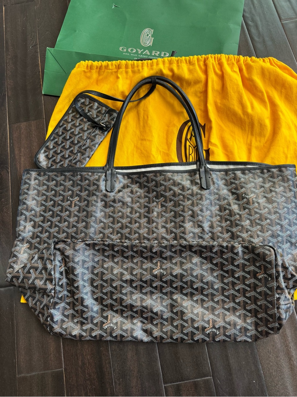 Goyard Saint Louis GM Black Tote + Pouch Large - Picture 3 of 17